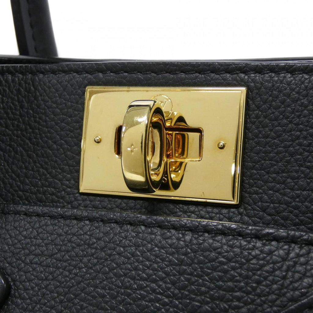 Louis Vuitton Black Leather Coated Canvas Handbag