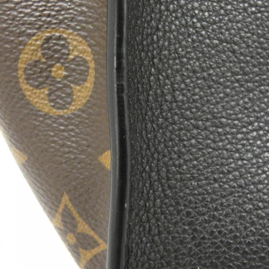 Louis Vuitton Black Leather Coated Canvas Handbag