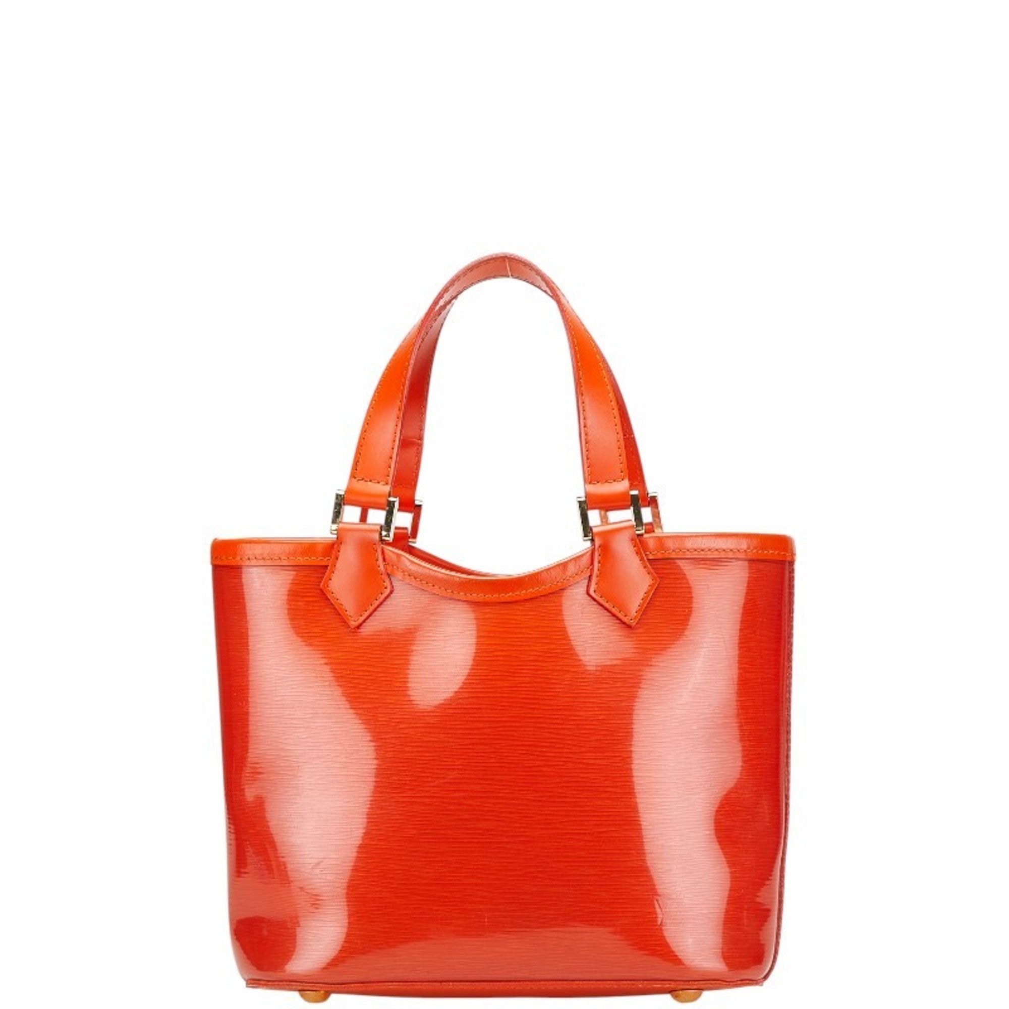 Louis Vuitton Orange Vinyl Leather Handbag