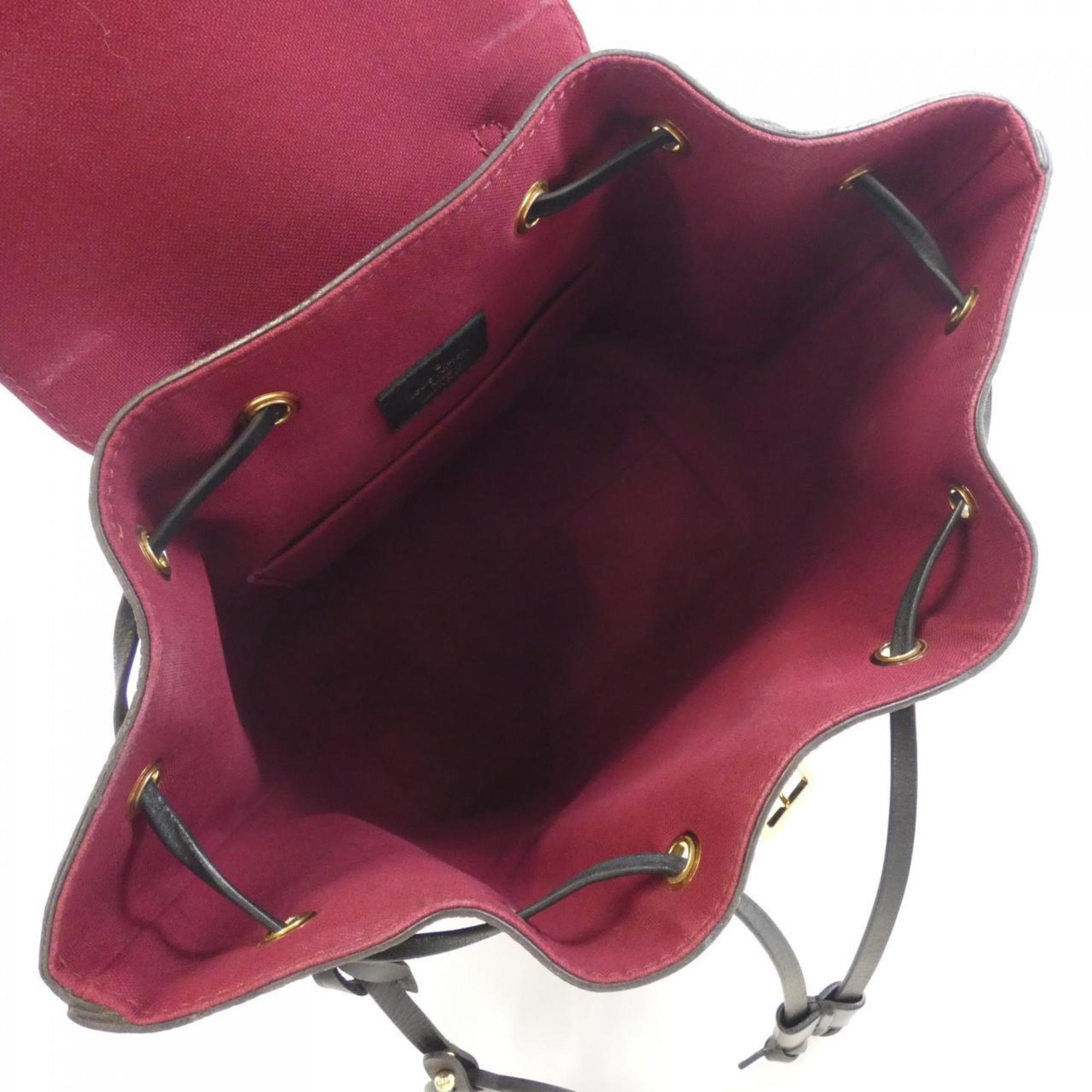 Louis Vuitton Black Marron Coated Canvas Leather Backpack