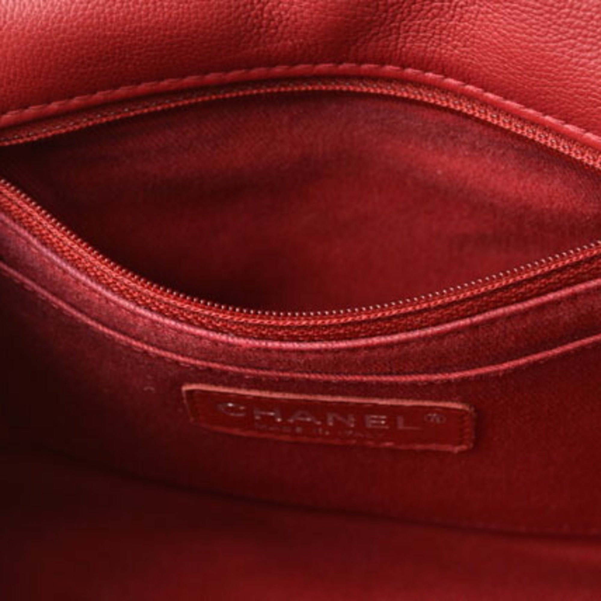 Chanel Red Color Leather Shoulder Bag