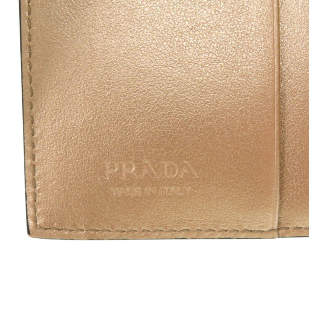 Prada Gold Saffiano Wallet (Bi-Fold)