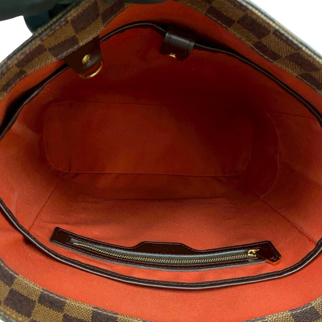 Louis Vuitton Brown Leather Pvc Handbag Tote Bag
