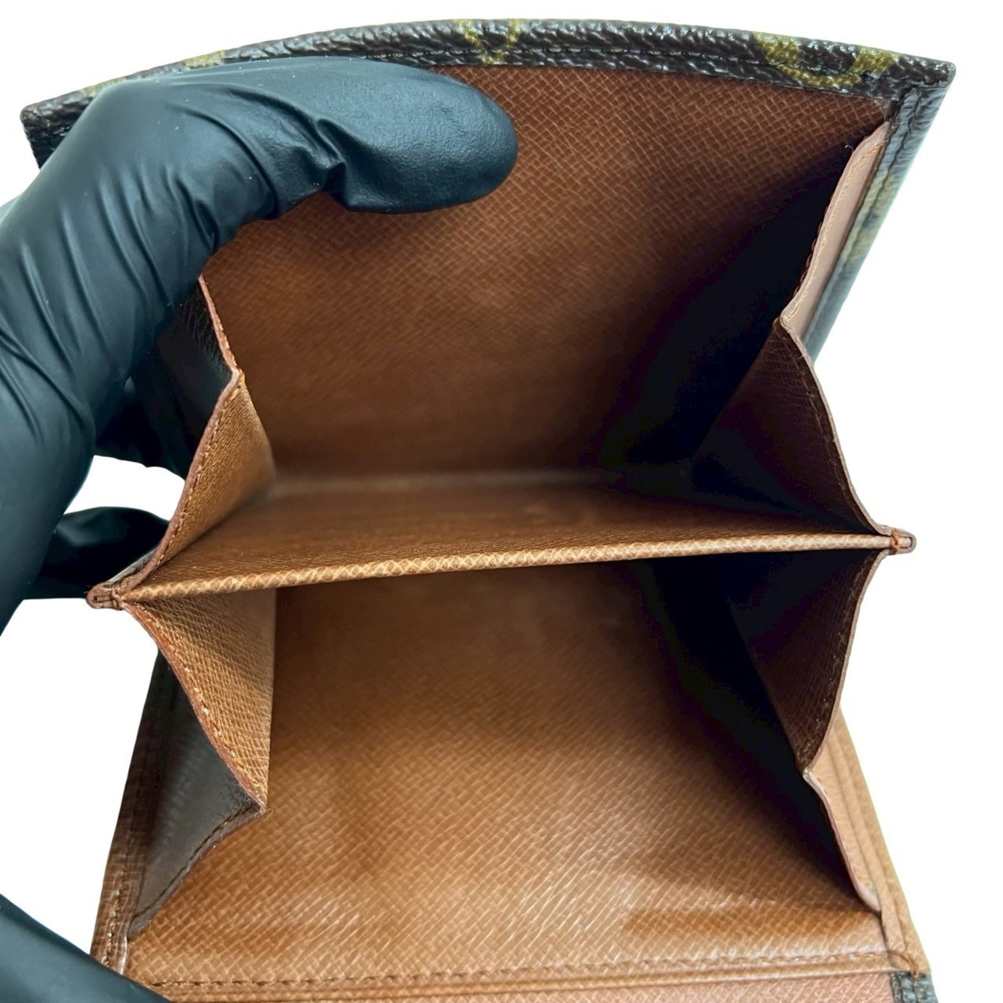 Louis Vuitton Brown Leather Pvc Wallet (Tri-Fold)