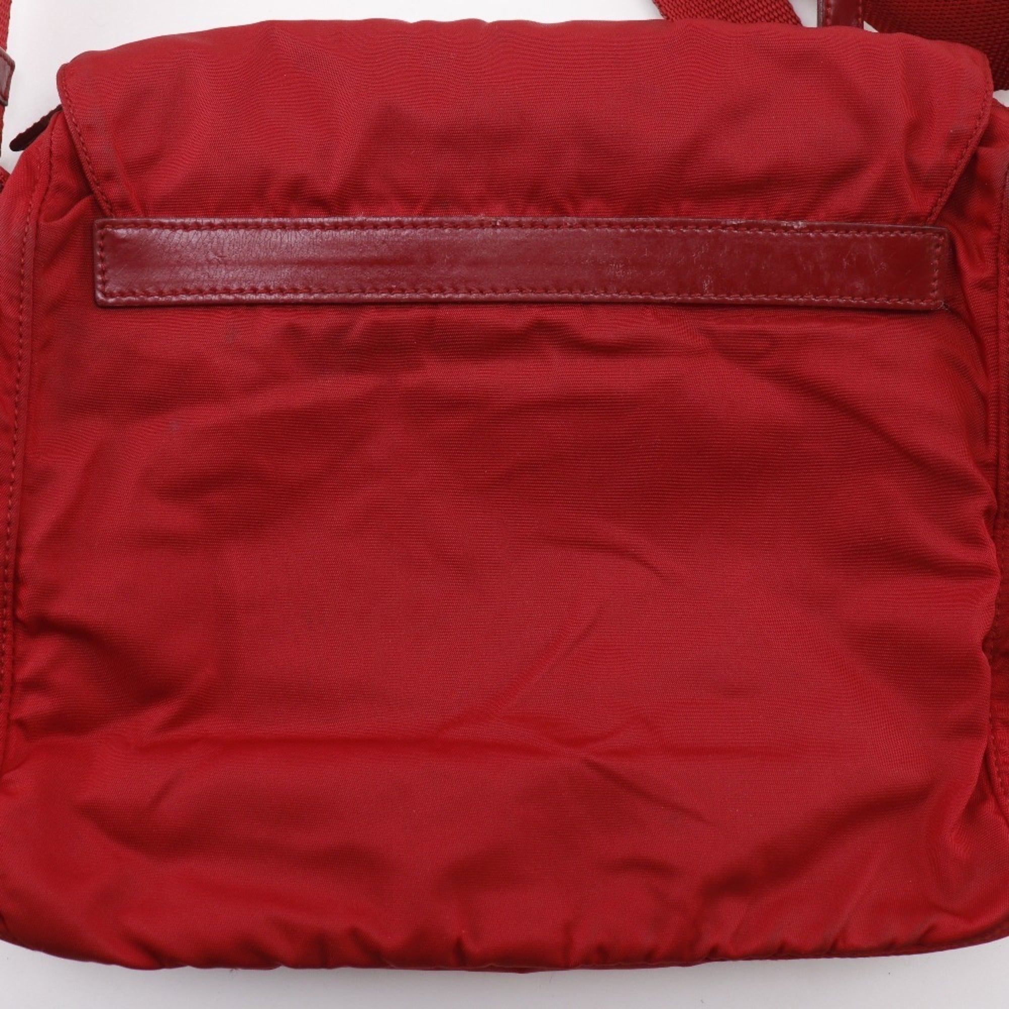 Prada Red Color Nylon Shoulder Bag
