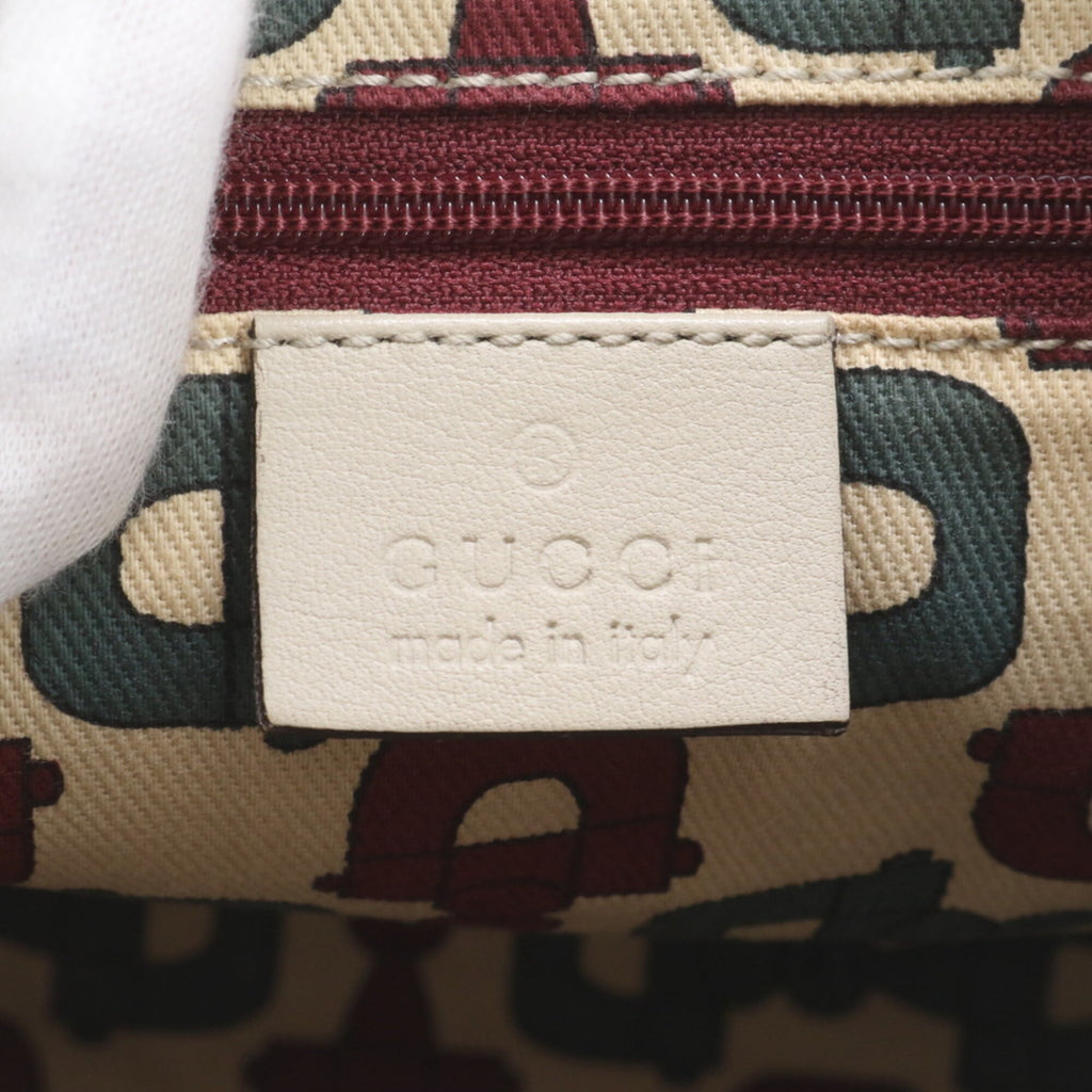 Gucci Abbey Ivory Leather Handbag Shoulder Bag (Pre-Owned)