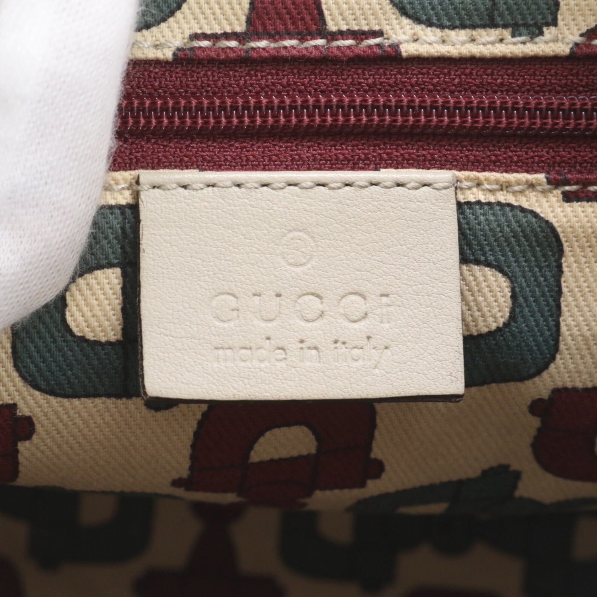 Gucci Abbey Ivory Leather Handbag Shoulder Bag (Pre-Owned)