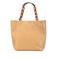 Chanel Beige Grained Calfskin Plastic Shoulder Bag Tote Bag