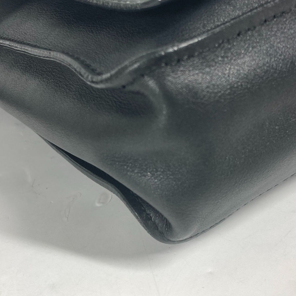 Chanel Black White Leather Shoulder Bag