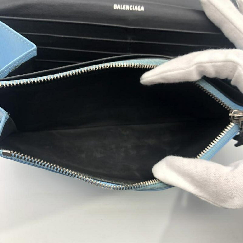 Balenciaga Light Blue Long Wallet (Bi-Fold)