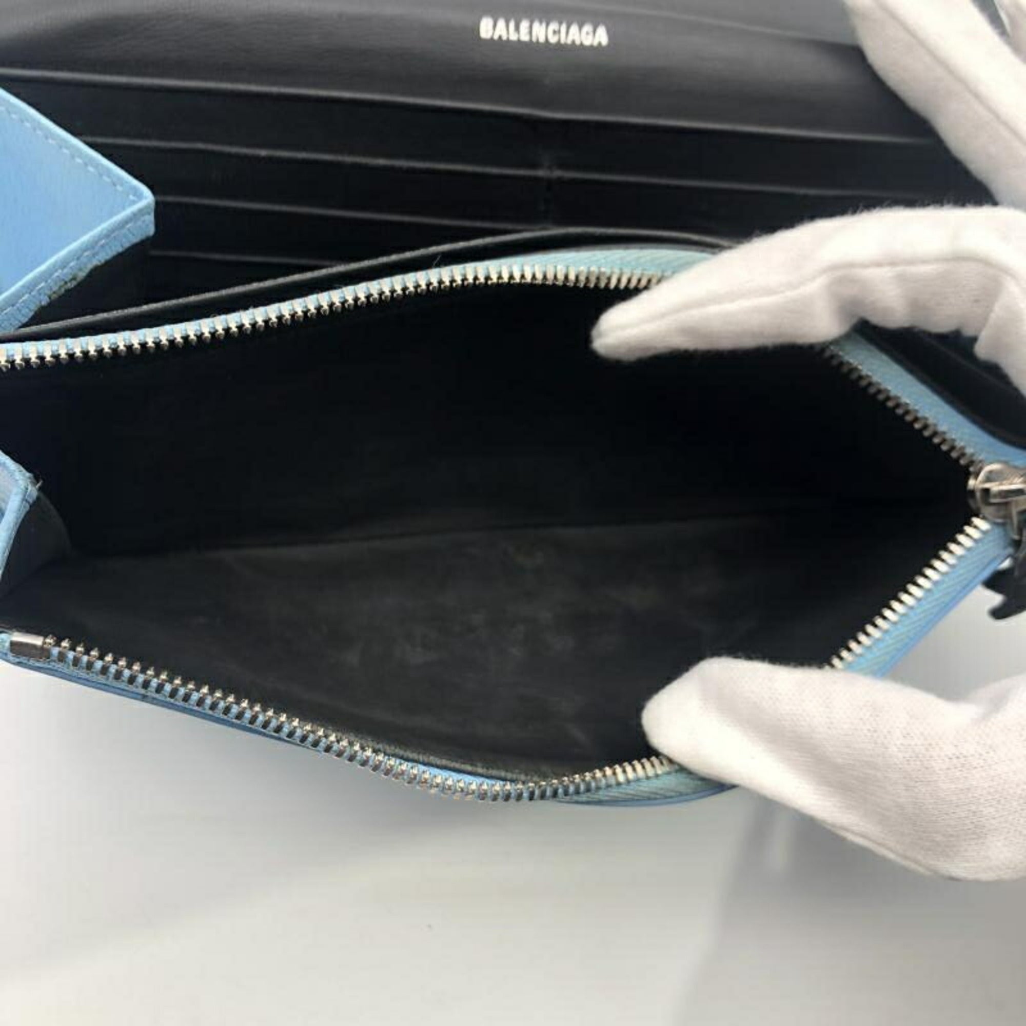 Balenciaga Light Blue Long Wallet (Bi-Fold)