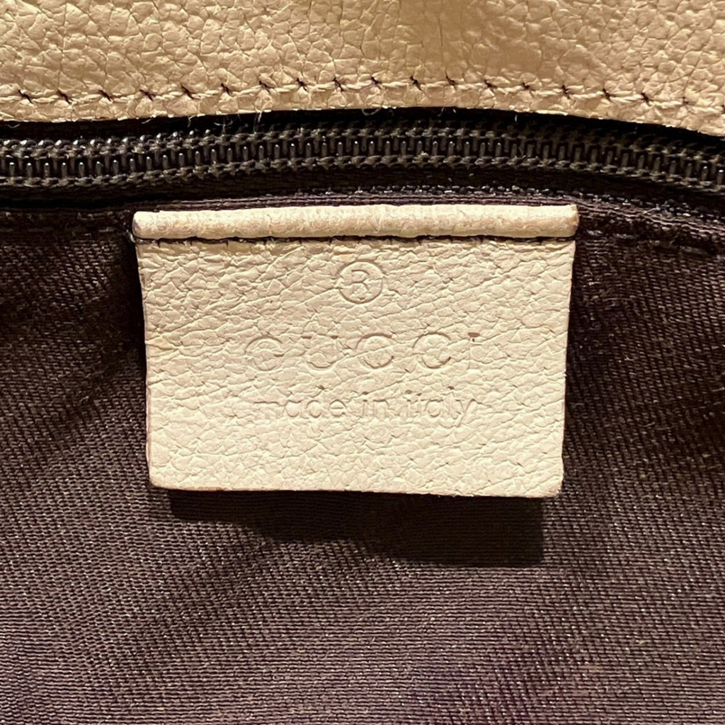 Gucci Beige Canvas Leather Shoulder Bag (Pre-Owned)
