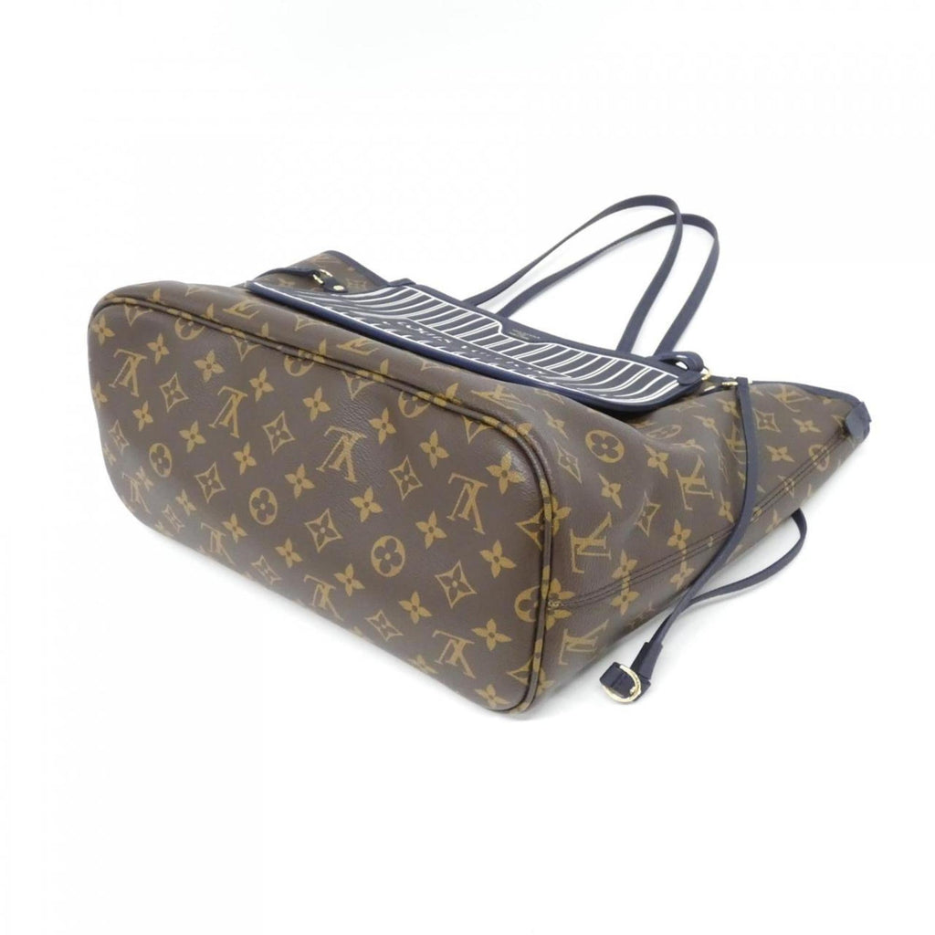 Louis Vuitton Marine Marron Leather Coated Canvas Handbag Pouch
