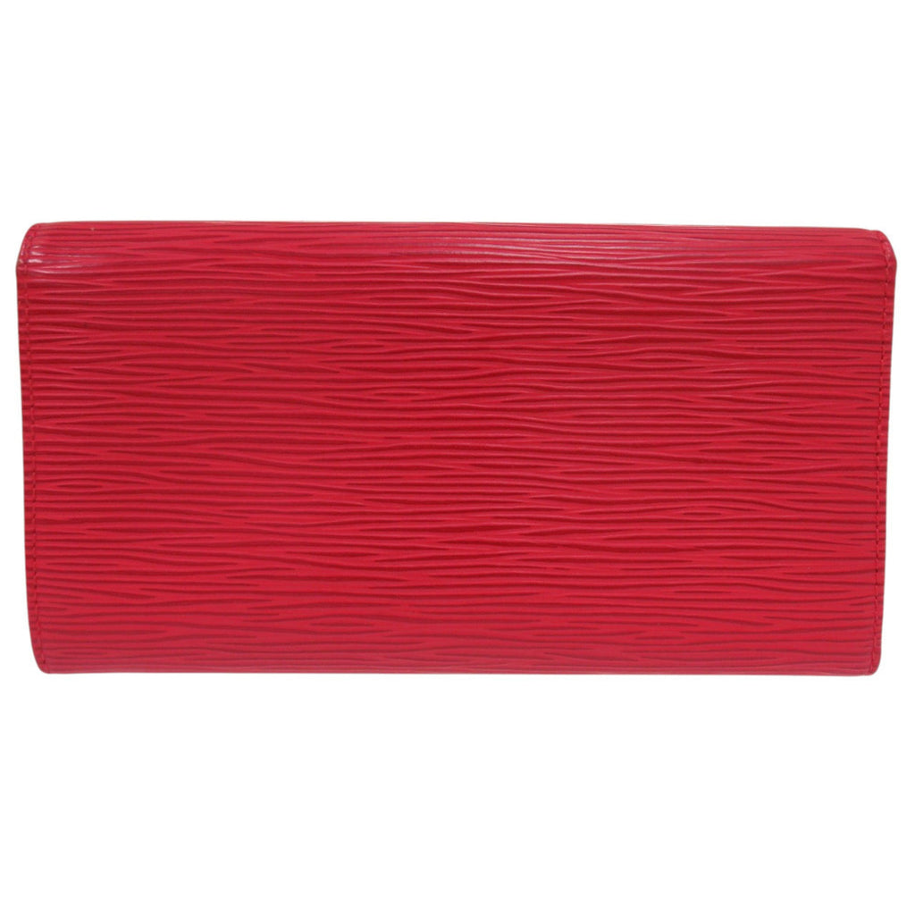 Louis Vuitton Epi Castilian Red Epi Leather Long Wallet (Tri-Fold)