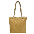 Chanel Beige Grained Calfskin Tote Bag