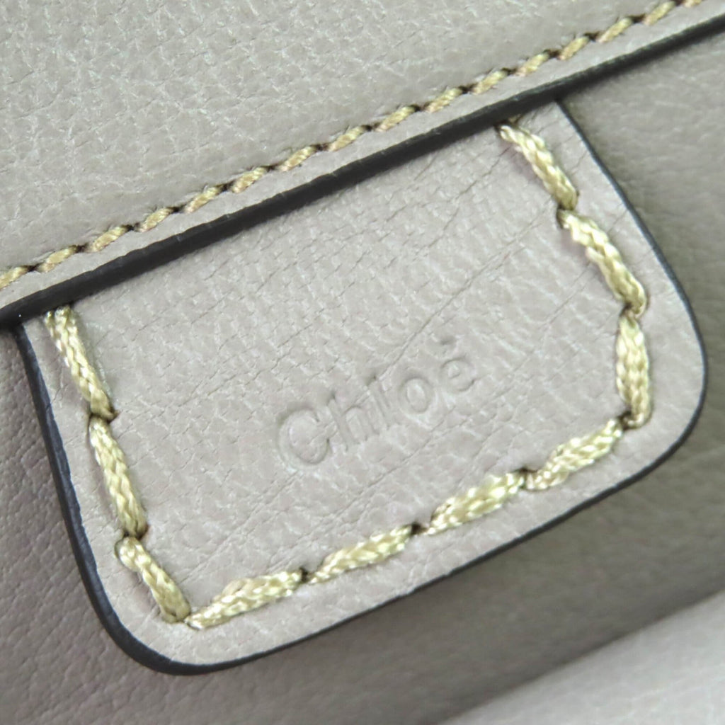 Chloé Gray Leather Handbag Shoulder Bag (Pre-Owned)