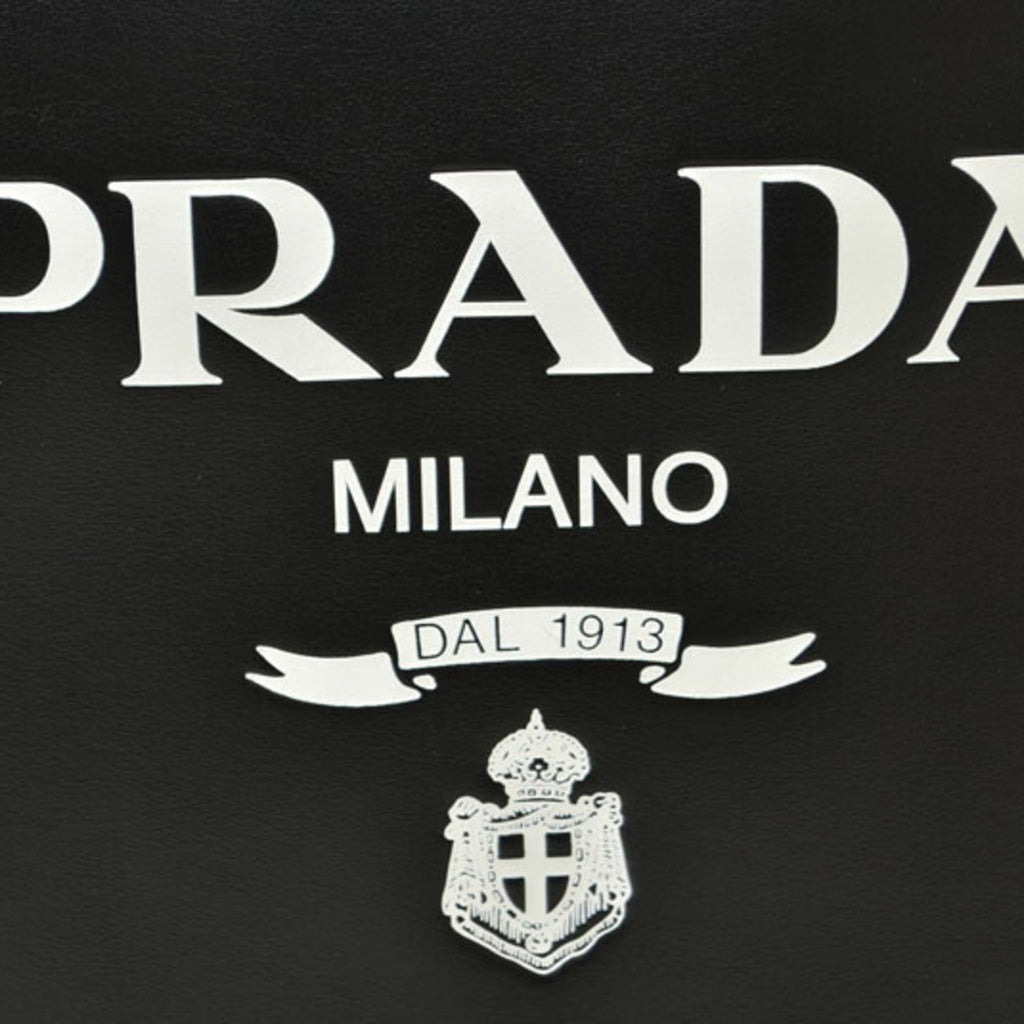 Prada Black Nylon Leather Handbag Shoulder Bag Tote Bag