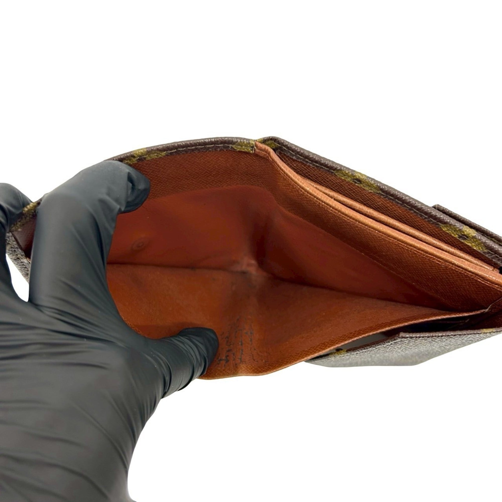 Louis Vuitton Brown Leather Pvc Wallet (Tri-Fold)