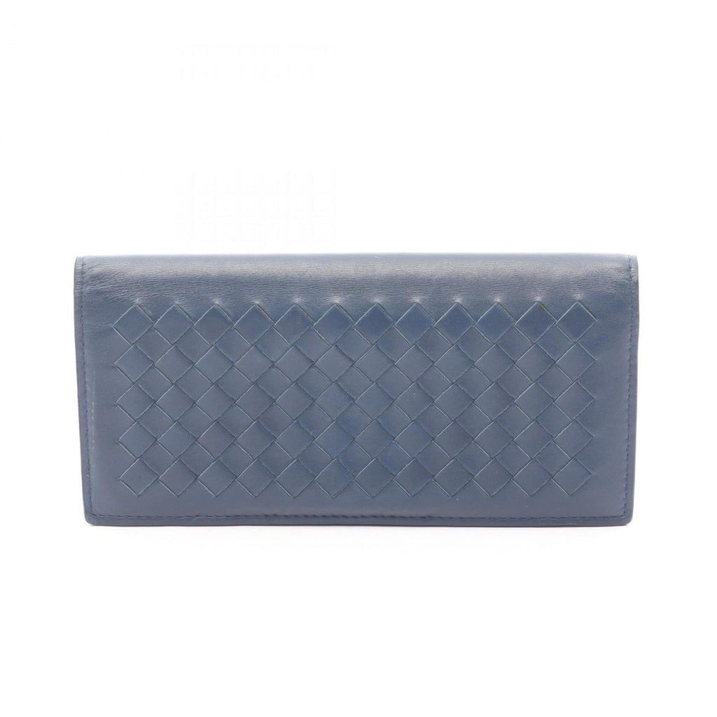 Bottega Veneta Blue Leather Long Wallet (Bi-Fold)