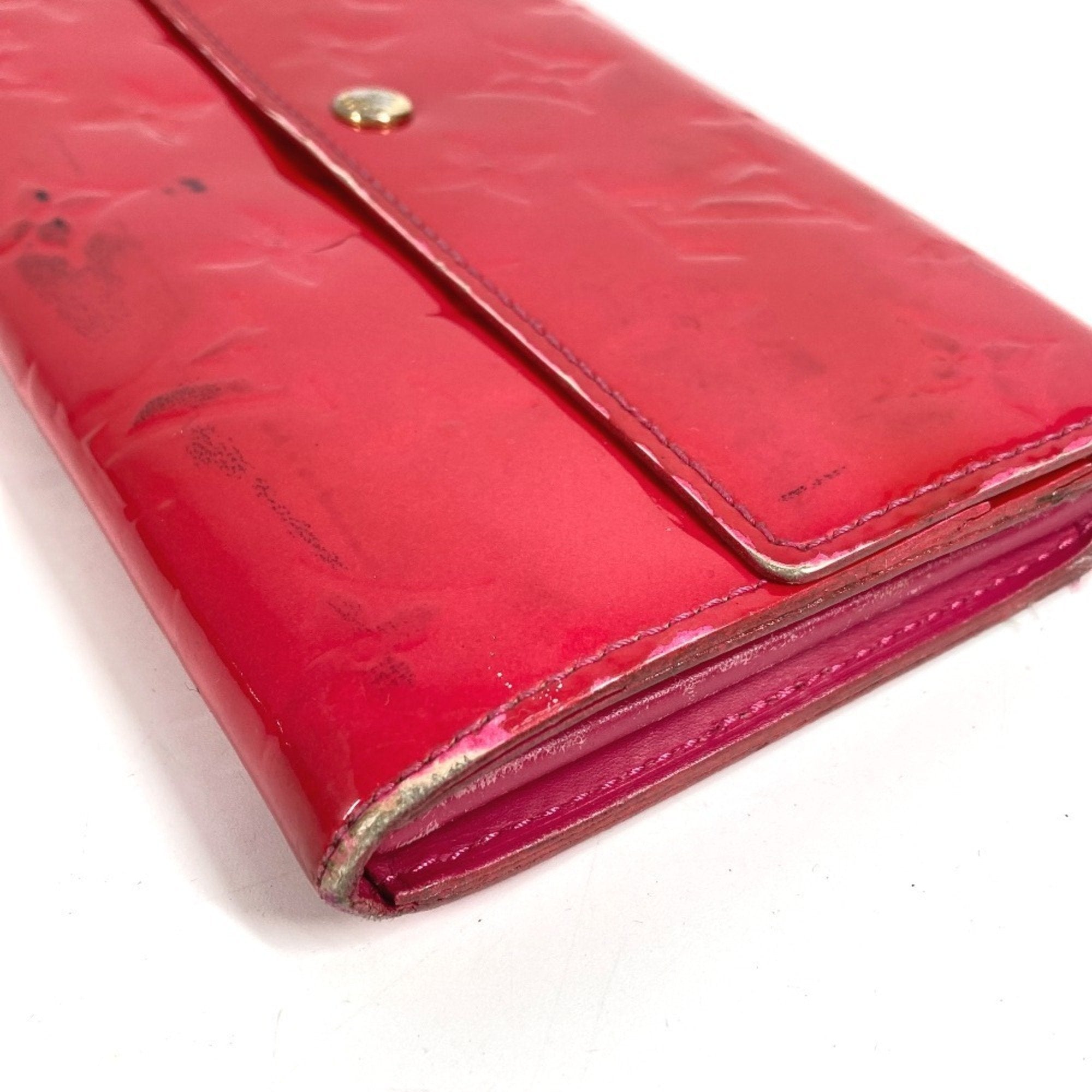 Louis Vuitton Galle Pink Rose Pop Monogram Vernis Long Wallet