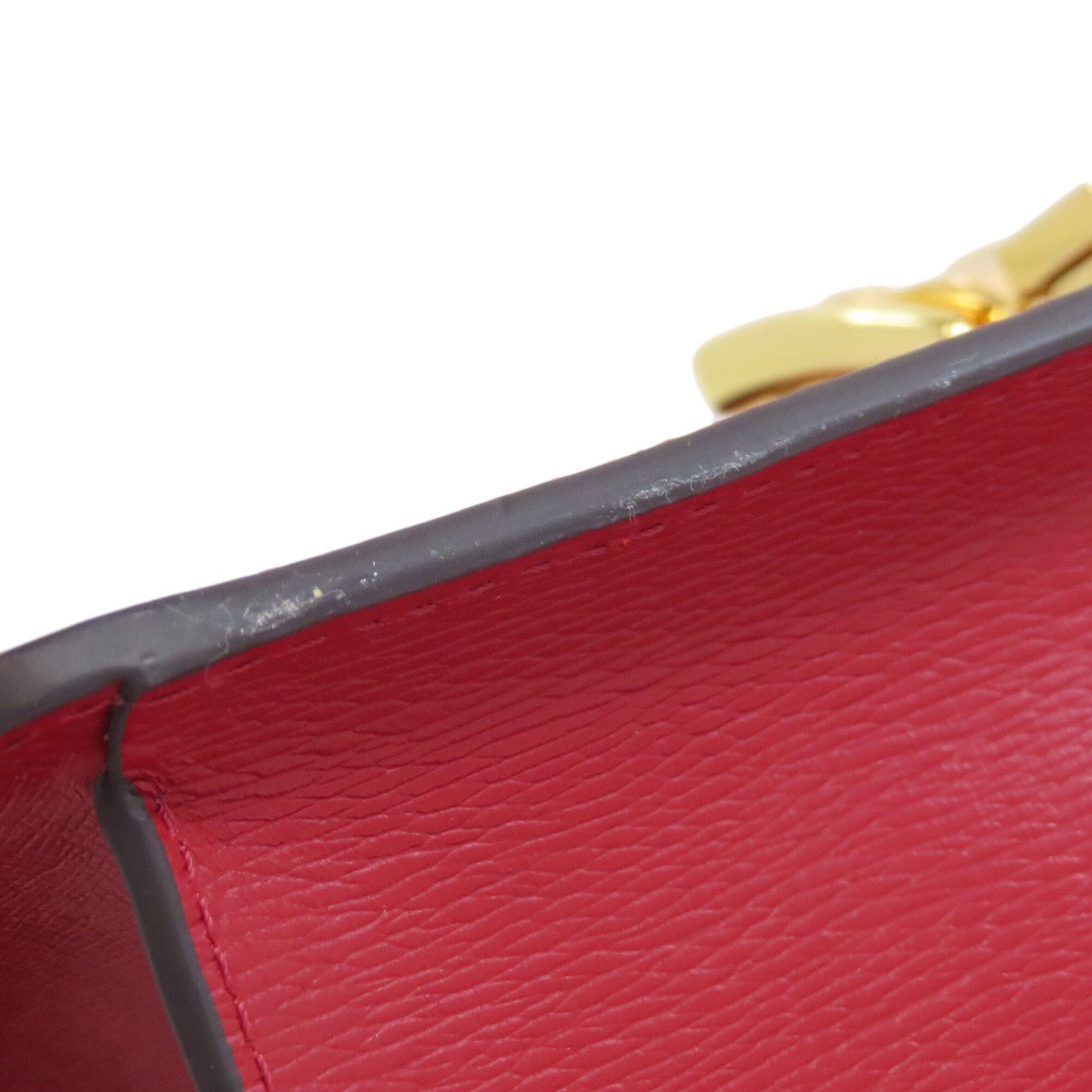 Gucci Red Color Leather Shoulder Bag (Pre-Owned)