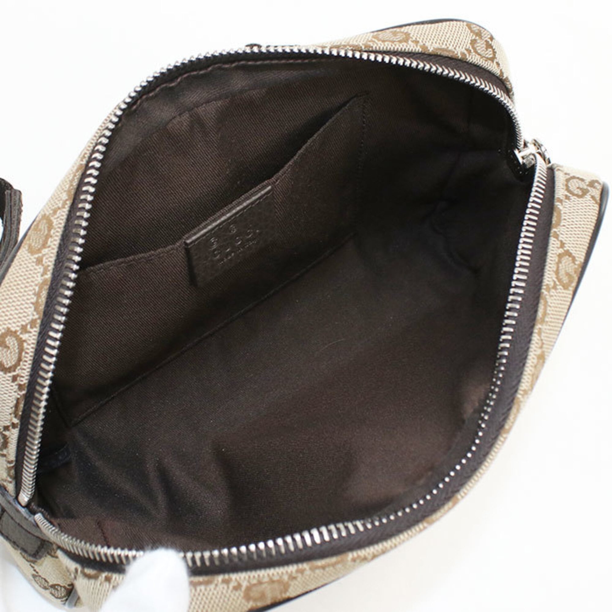 Gucci Brown Canvas Sling Bag (Pre-Owned)