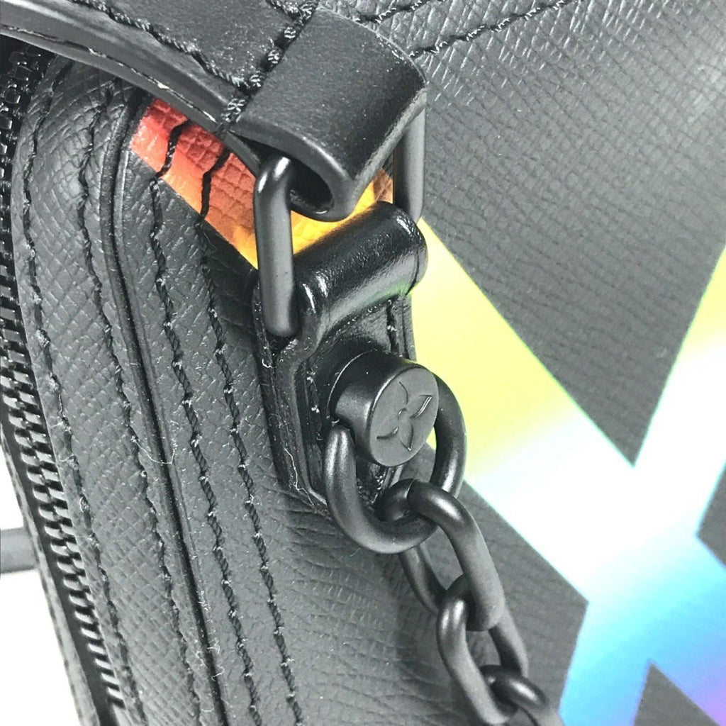 Louis Vuitton Black Multi-Color Taiga Leather Pochette Shoulder Bag
