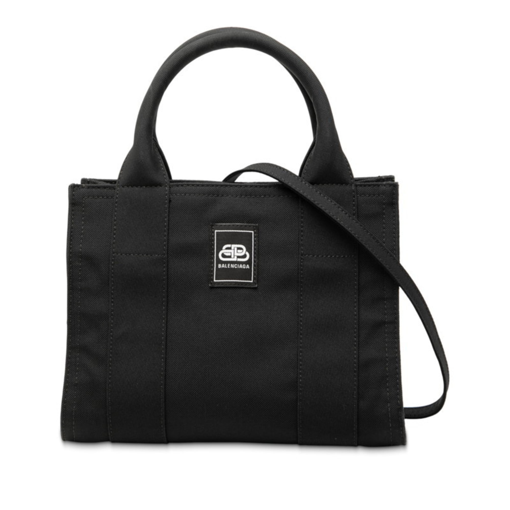 Balenciaga Black Canvas Handbag Shoulder
