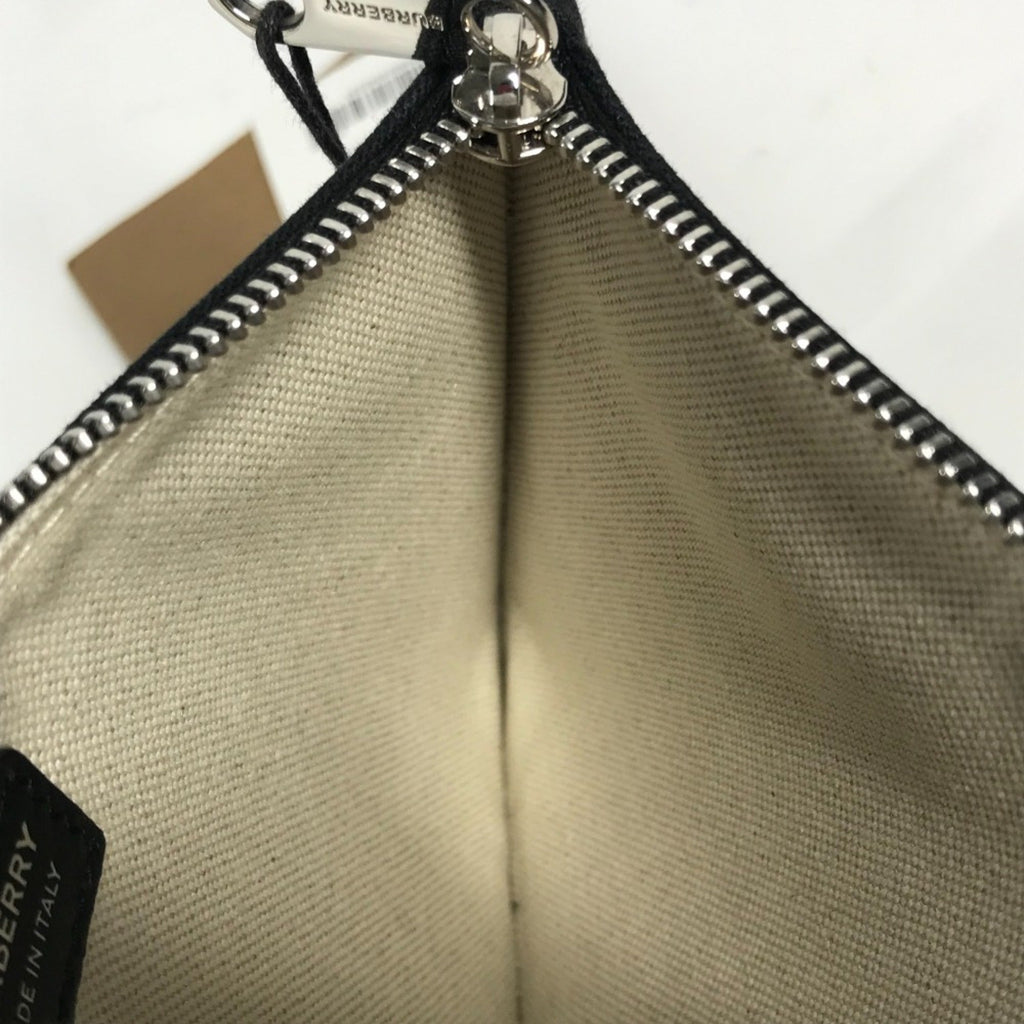 Burberry Black White Canvas Coin Purse/Coin Case