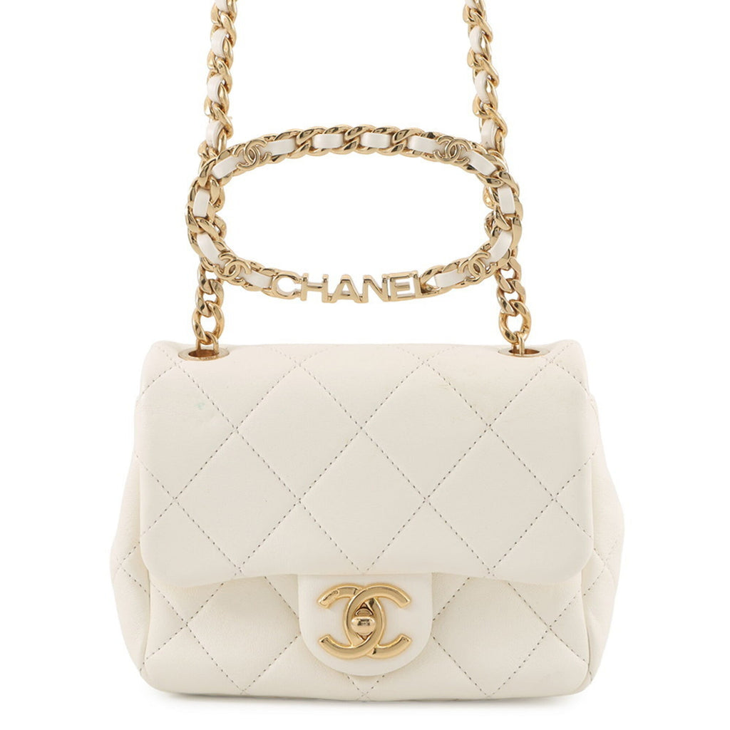 Chanel White Leather Handbag Shoulder Bag