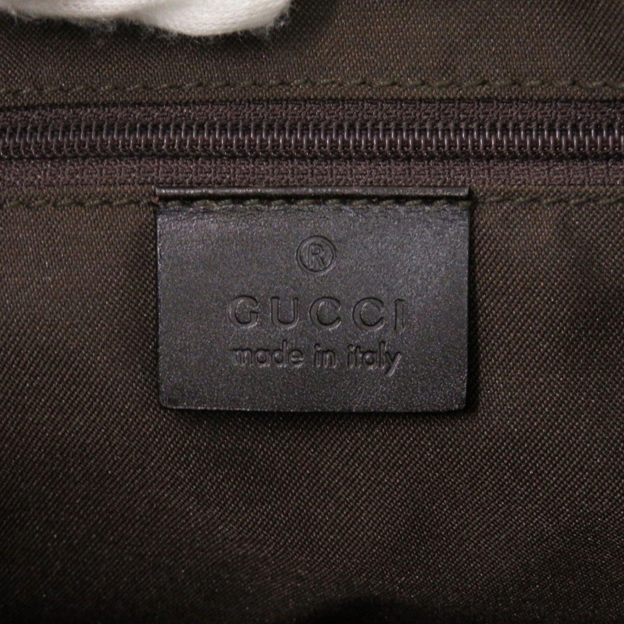 Gucci Beige Black Brown Gg Canvas Leather Shoulder Bag (Pre-Owned)