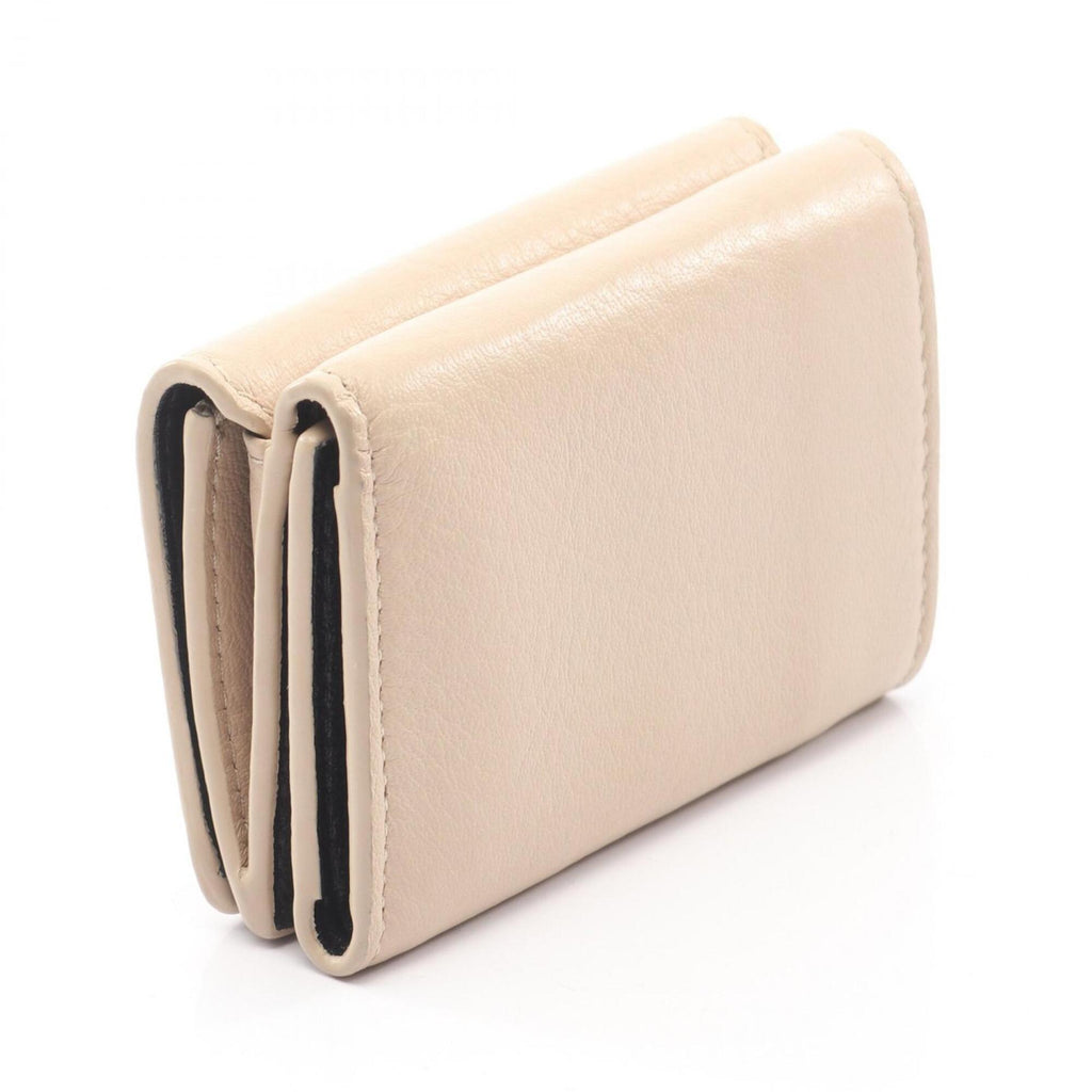 Balenciaga Beige Leather Wallet (Tri-Fold)