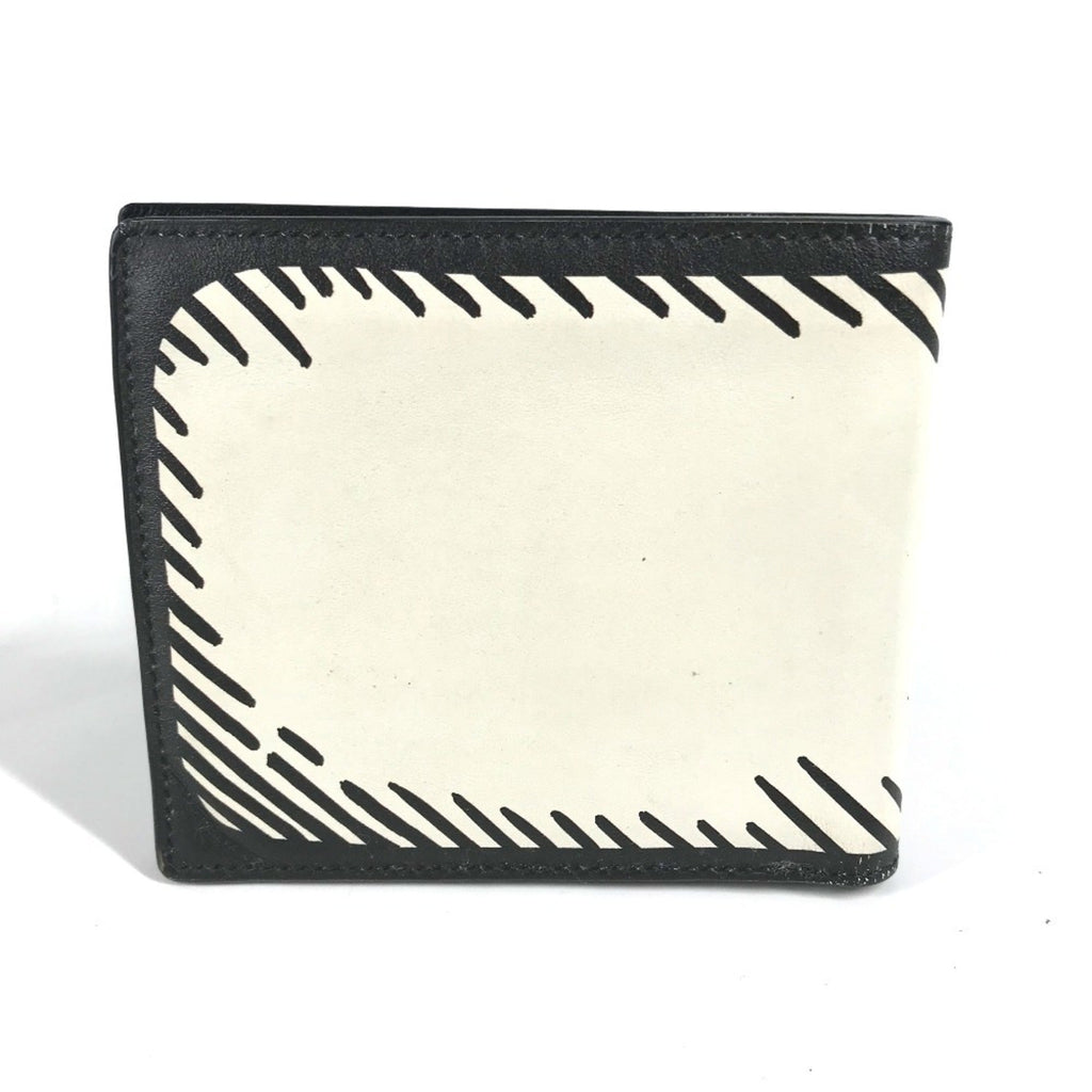 Fendi Black White Leather Bill Wallet (Bi-Fold)