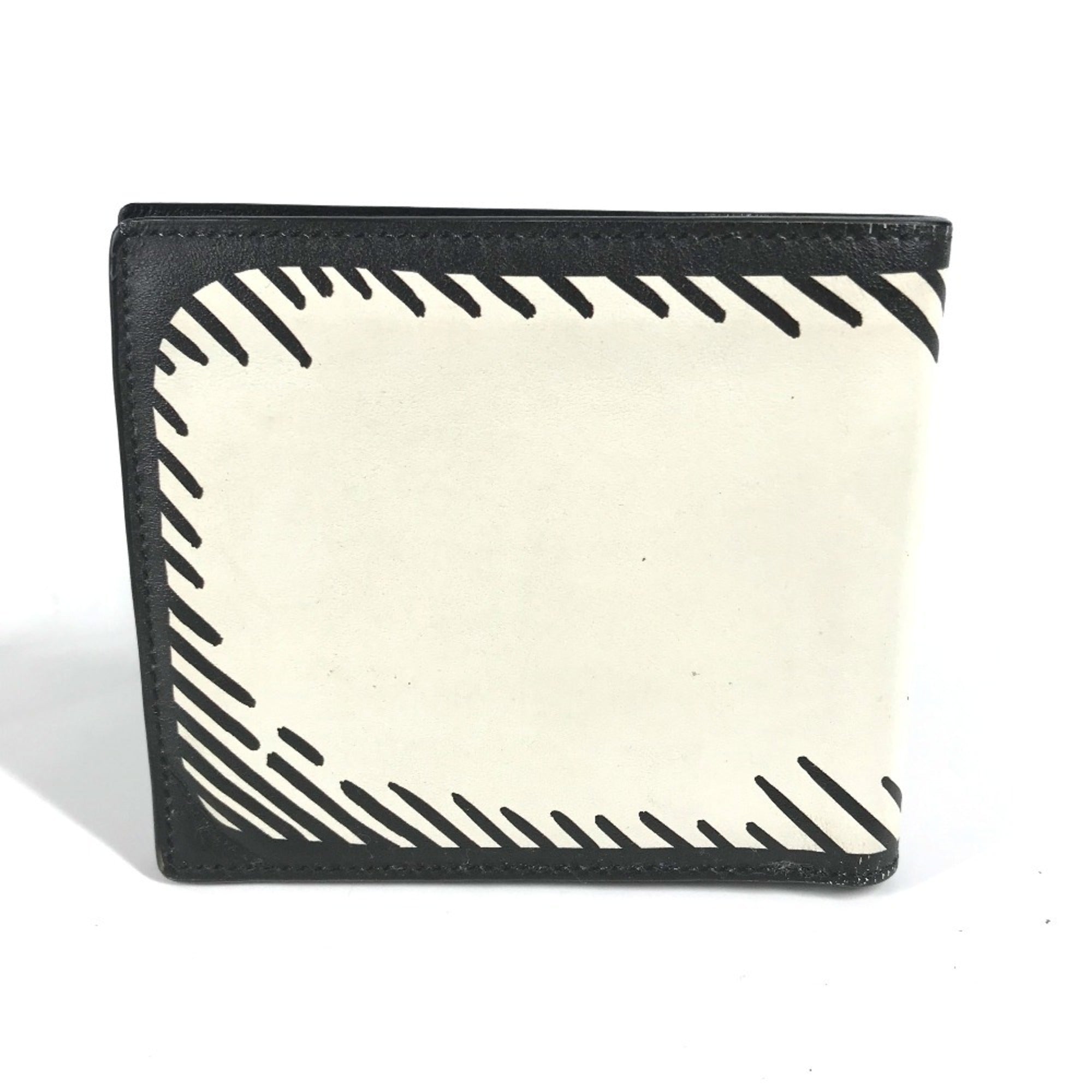 Fendi Black White Leather Bill Wallet (Bi-Fold)