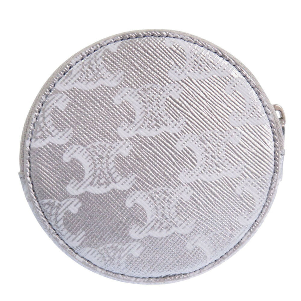 Celine Silver White Leather Coin Purse/Coin Case