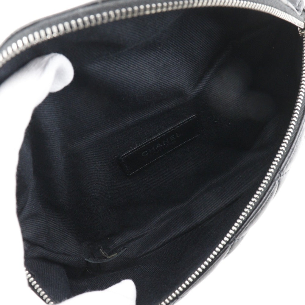 Chanel Black Leather Fanny Pack Sling Bag