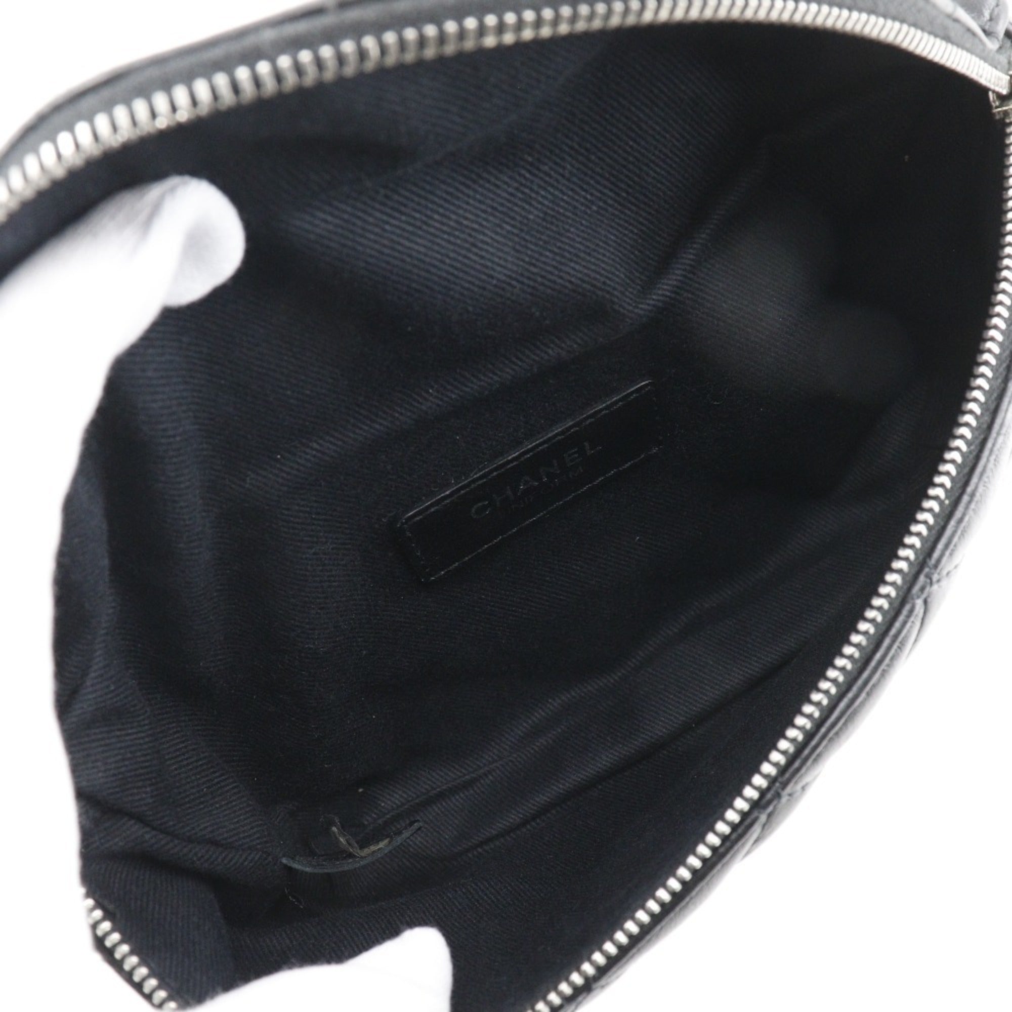 Chanel Black Leather Fanny Pack Sling Bag