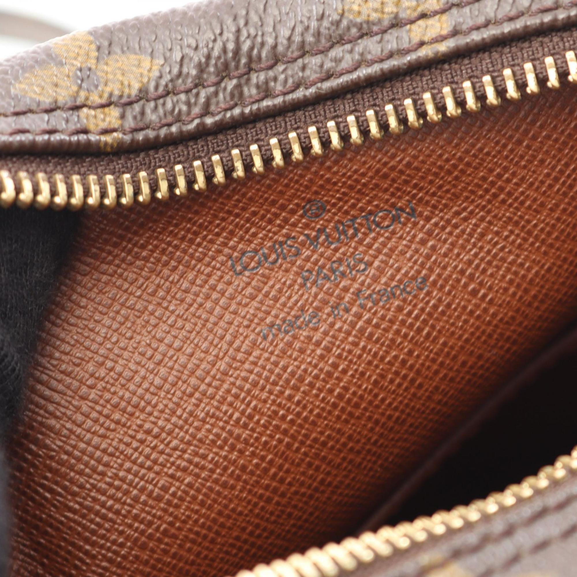 Louis Vuitton Brown Coated Canvas Leather Shoulder Bag