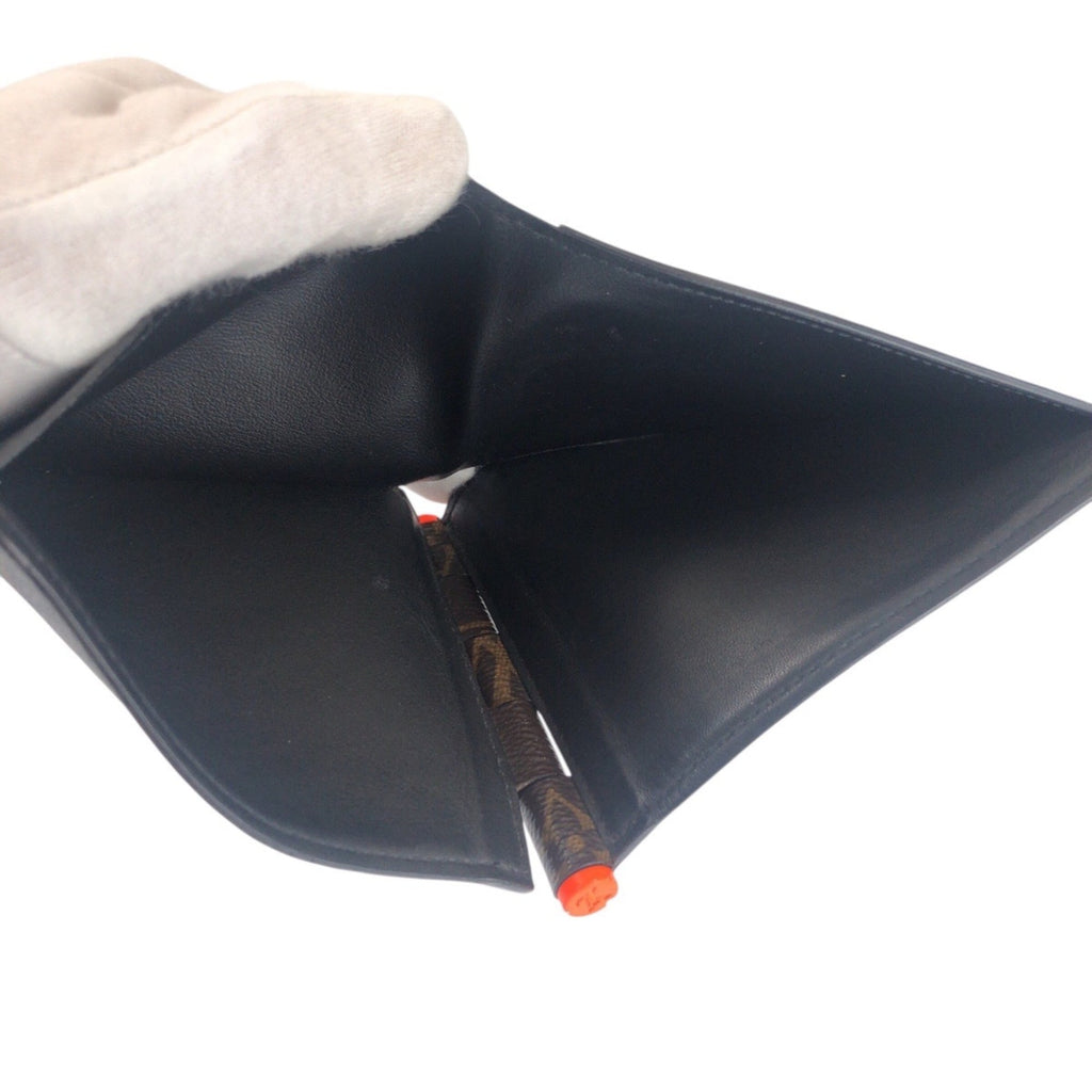 Louis Vuitton Brown Monogram Orange Pvc Leather Bill Wallet