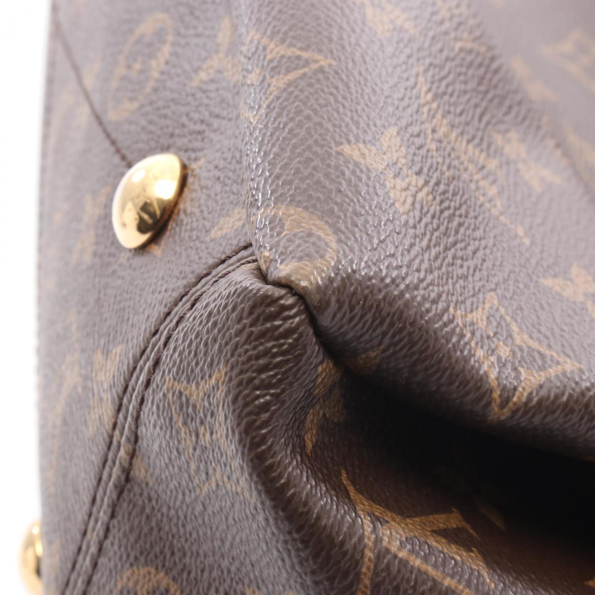 Louis Vuitton Aurore Bordeaux Brown Coated Canvas Leather Handbag