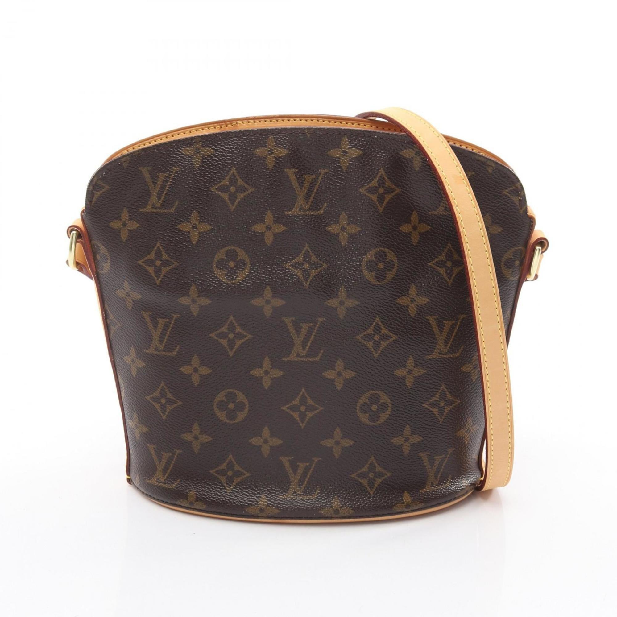 Louis Vuitton Brown Coated Canvas Leather Shoulder Bag