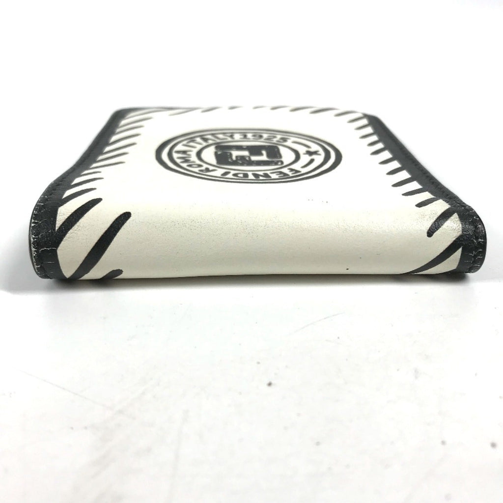 Fendi Black White Leather Bill Wallet (Bi-Fold)