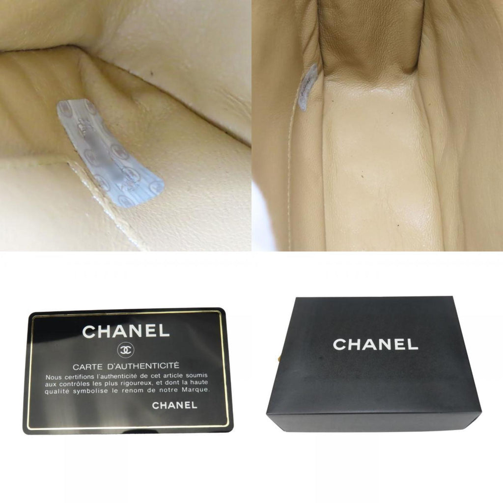 Chanel Beige Grained Calfskin Shoulder Bag