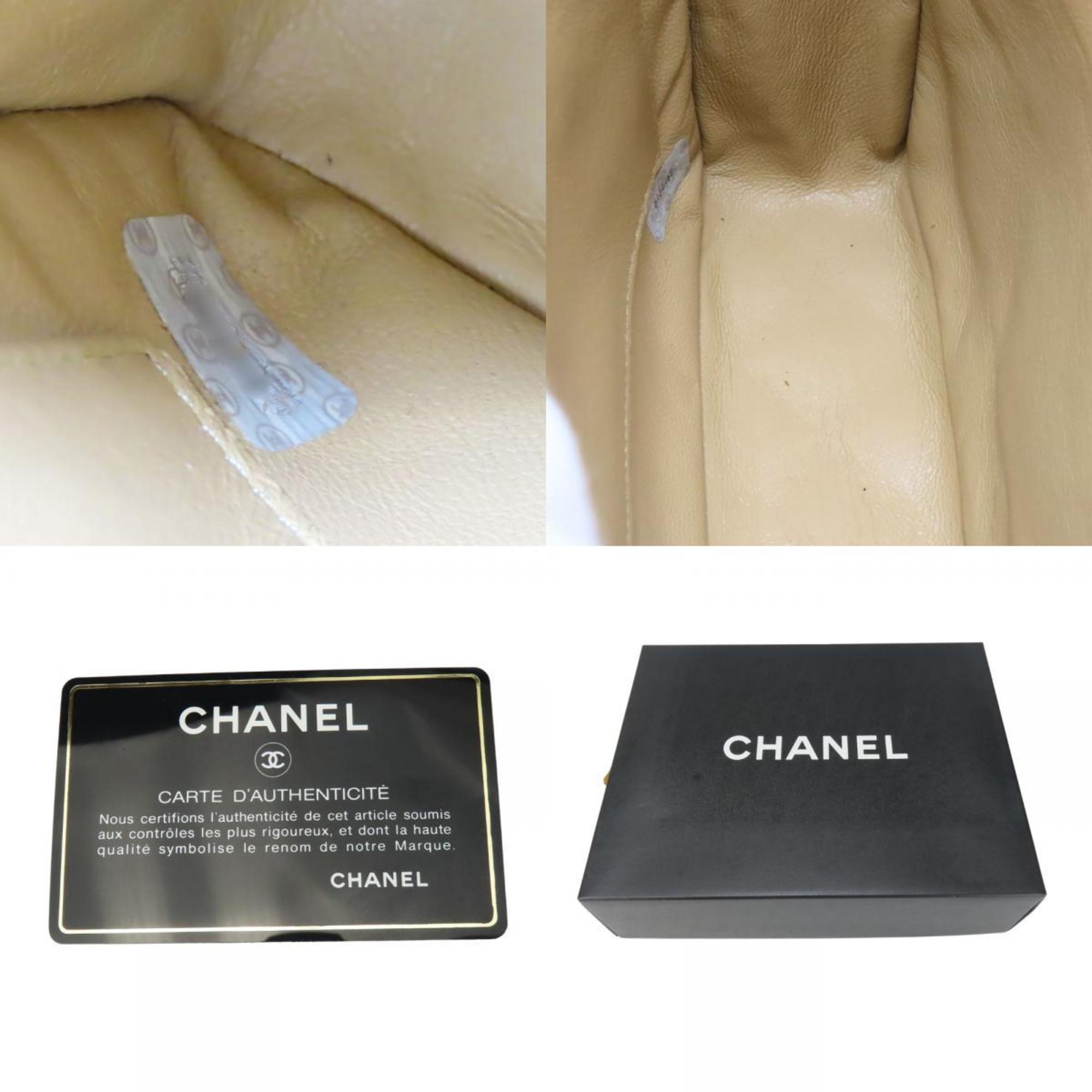 Chanel Beige Grained Calfskin Shoulder Bag