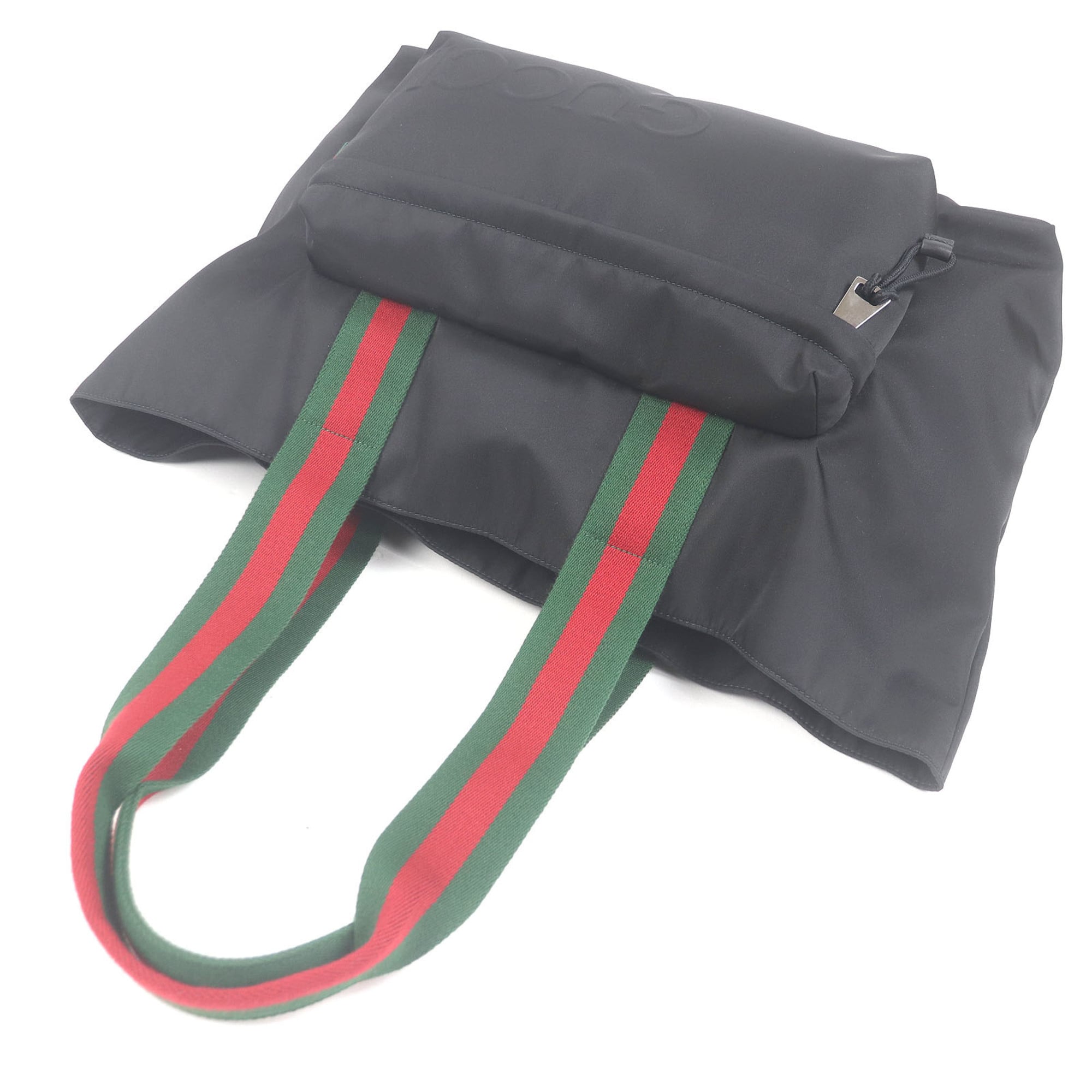 Gucci Sherry Line Black Nylon Tote Bag (Pre-Owned)