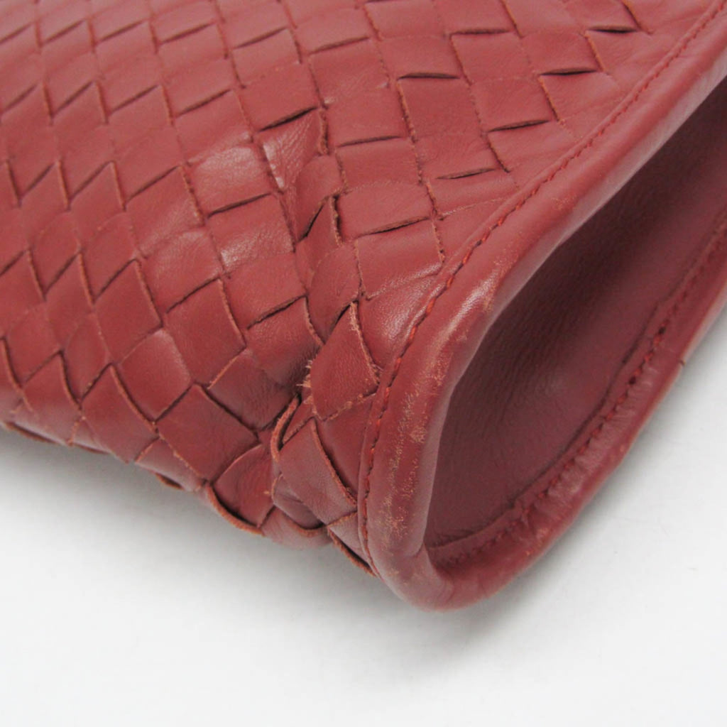 Bottega Veneta Soft Slim Briefcase Intrecciato Nappa Red Leather Briefcase Bag