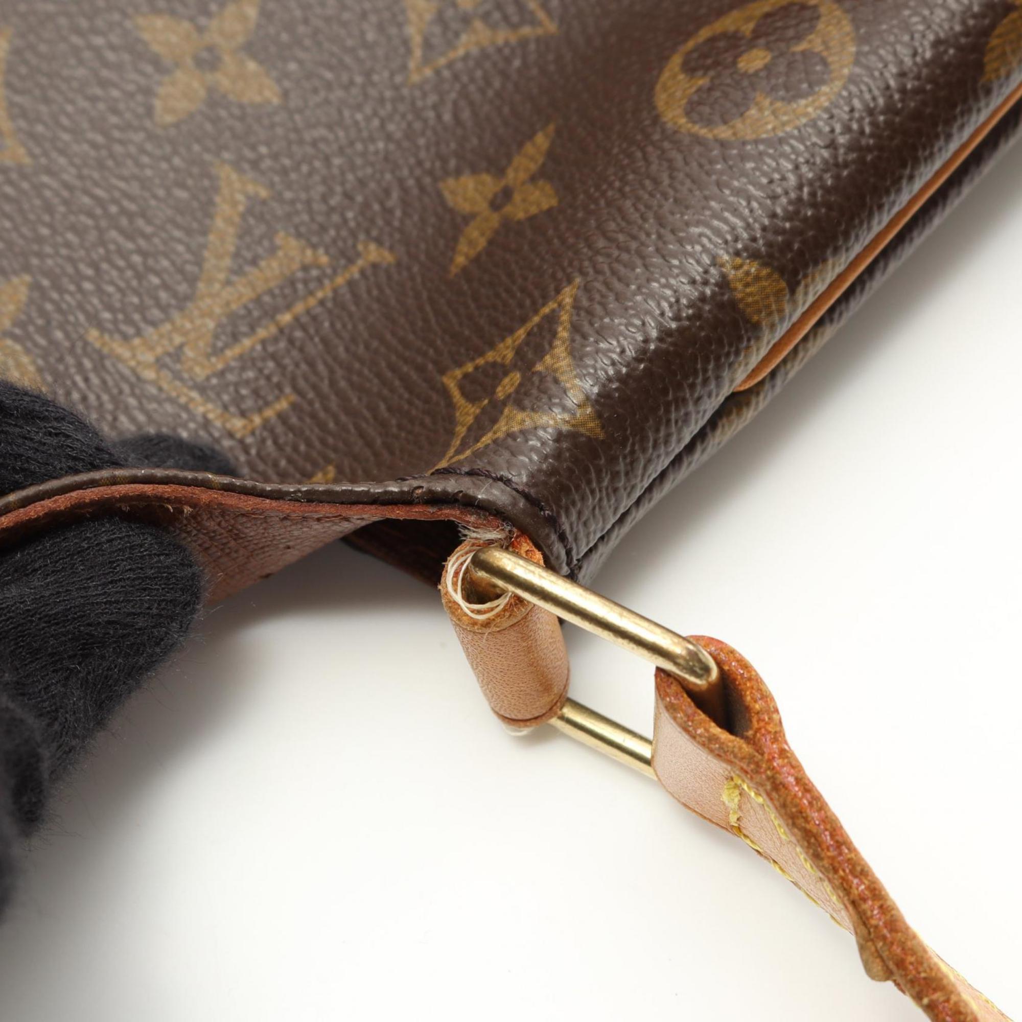Louis Vuitton Brown Coated Canvas Leather Shoulder Bag