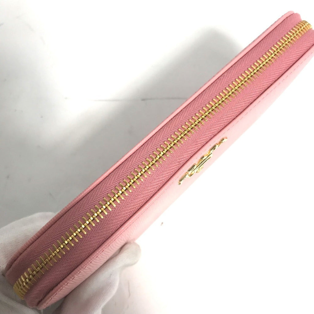Prada Pink Saffiano Metal Long Wallet (Bi-Fold)