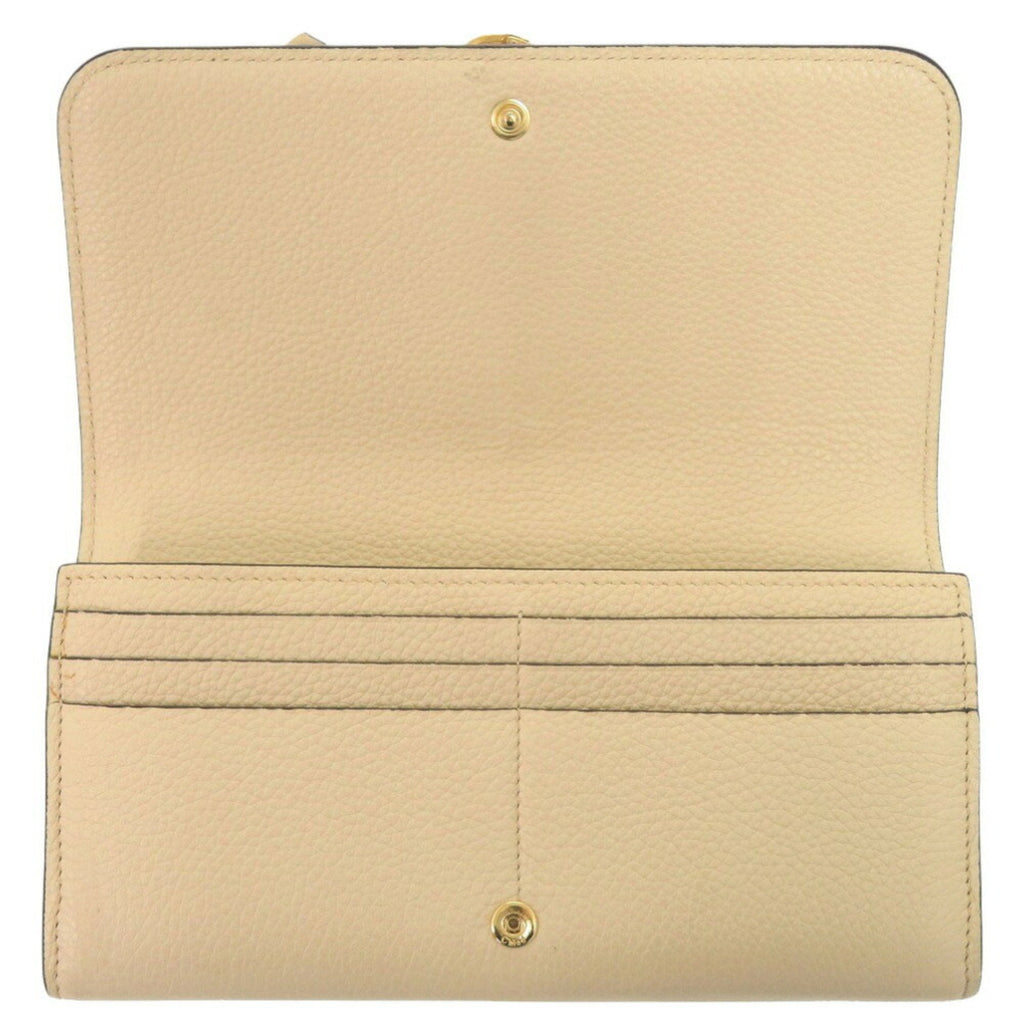 Chloé Beige Leather Long Wallet (Bi-Fold) (Pre-Owned)