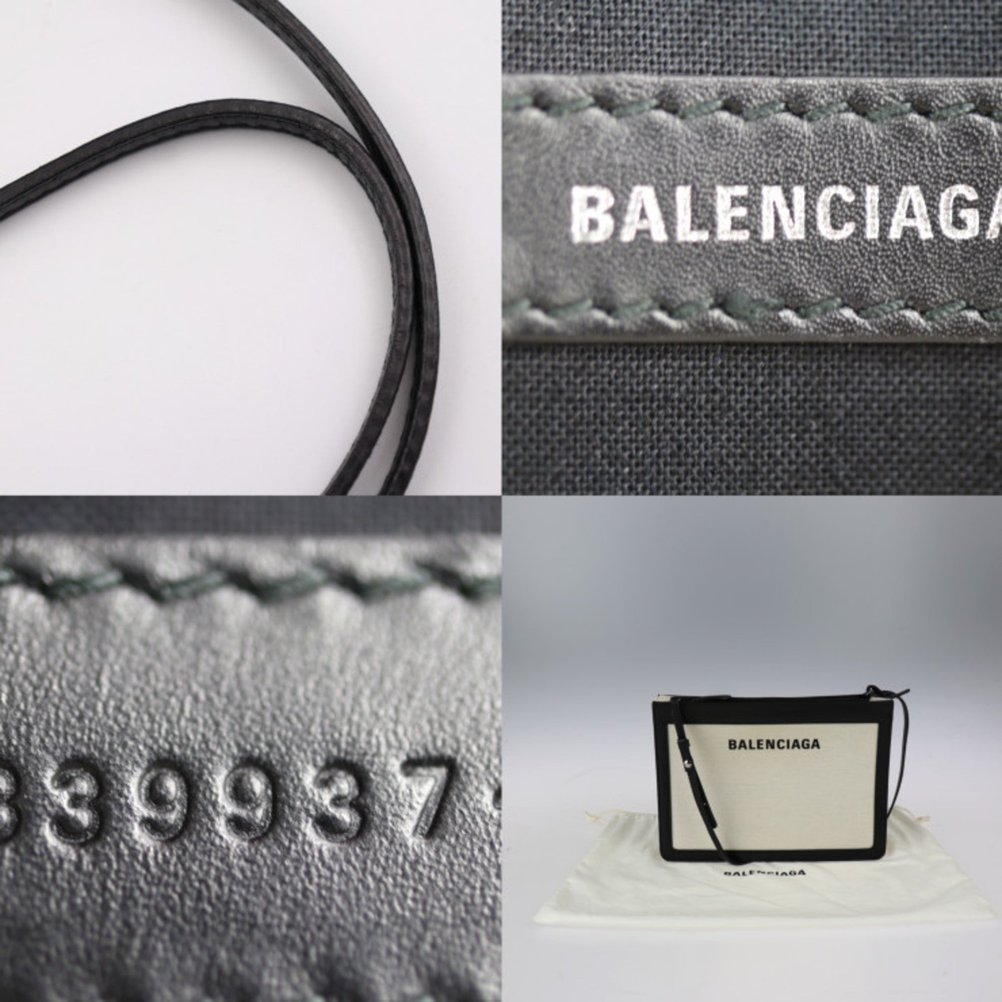 Balenciaga Black Canvas Leather Clutch